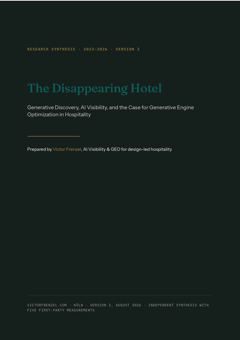 Title page of the research paper, The Disappearing Hotel, version 2, August 2026